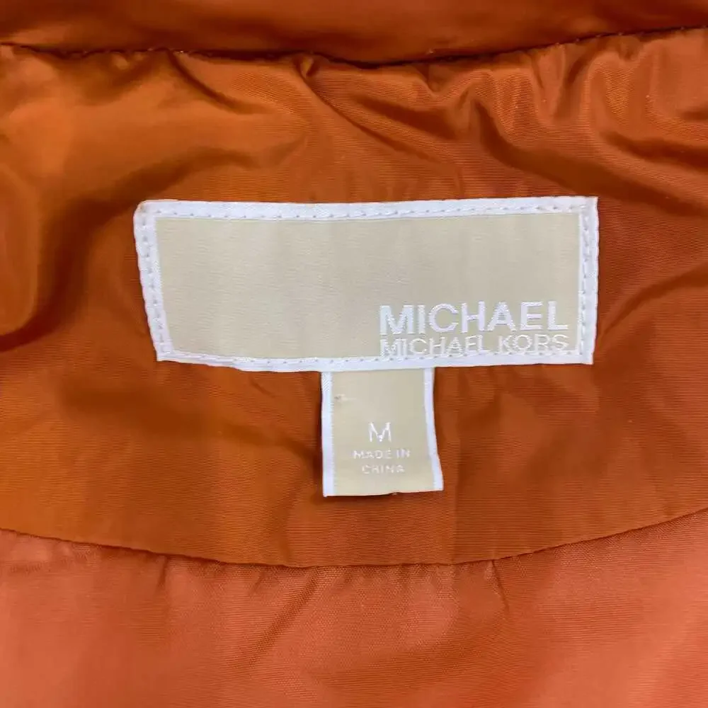 Michael Kors Orange Sleeveless Puffer Vest | Women’s Medium